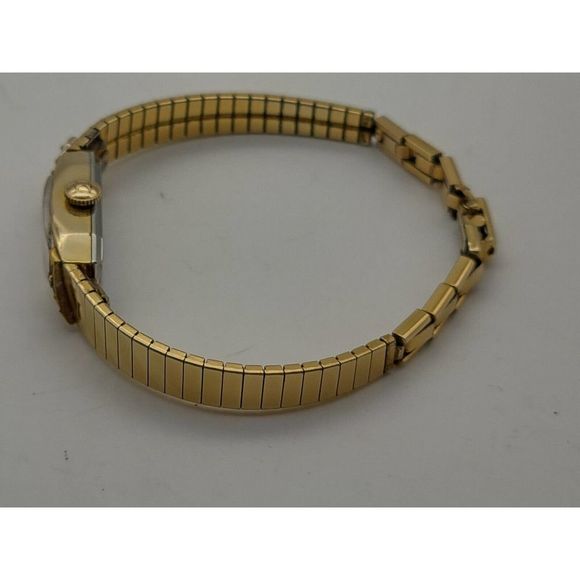 Vintage Hamilton Watch Ladies Gold Tone 10Kt RGP Diamonds New Battery main image 7